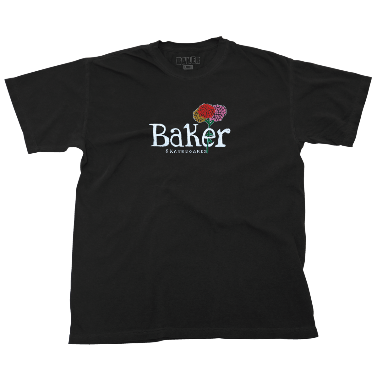 Baker Fleurs Tee Black Wash Geometric Skateshop