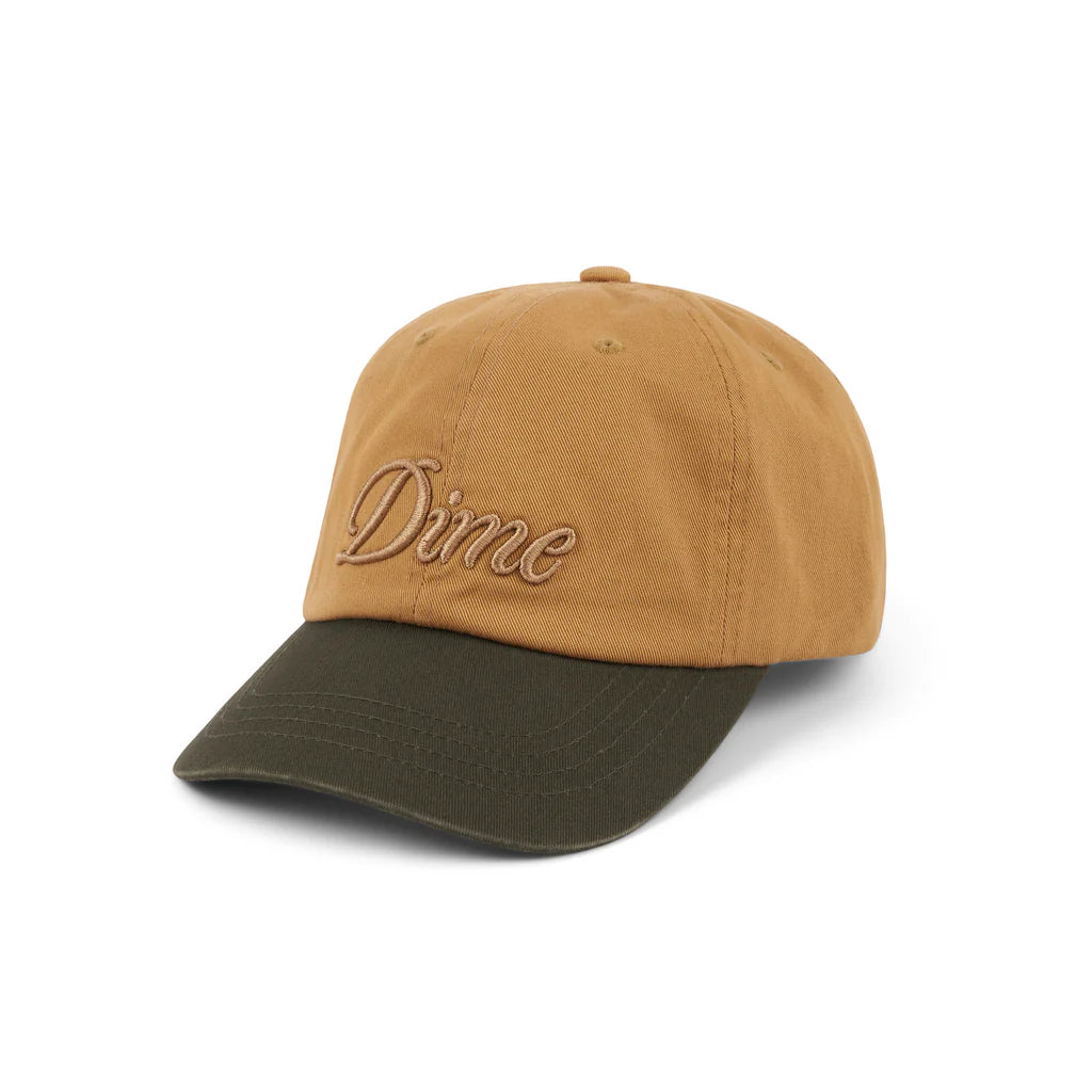 Dime Cursive Low Pro Hat - (Wheat/Green)