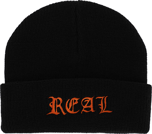 Real Script Beanie - Black/Orange